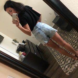 Topshop Distressed Mom Short
